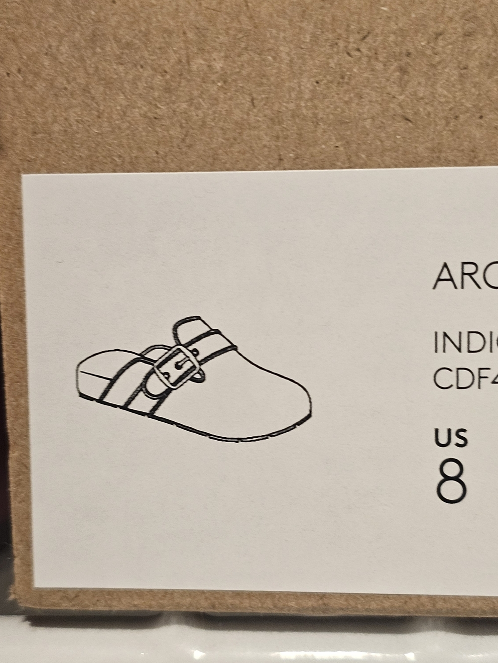 Indigo Denim Logo Clog with Blue Trim and Gold Buckle - Picture 4 of 7